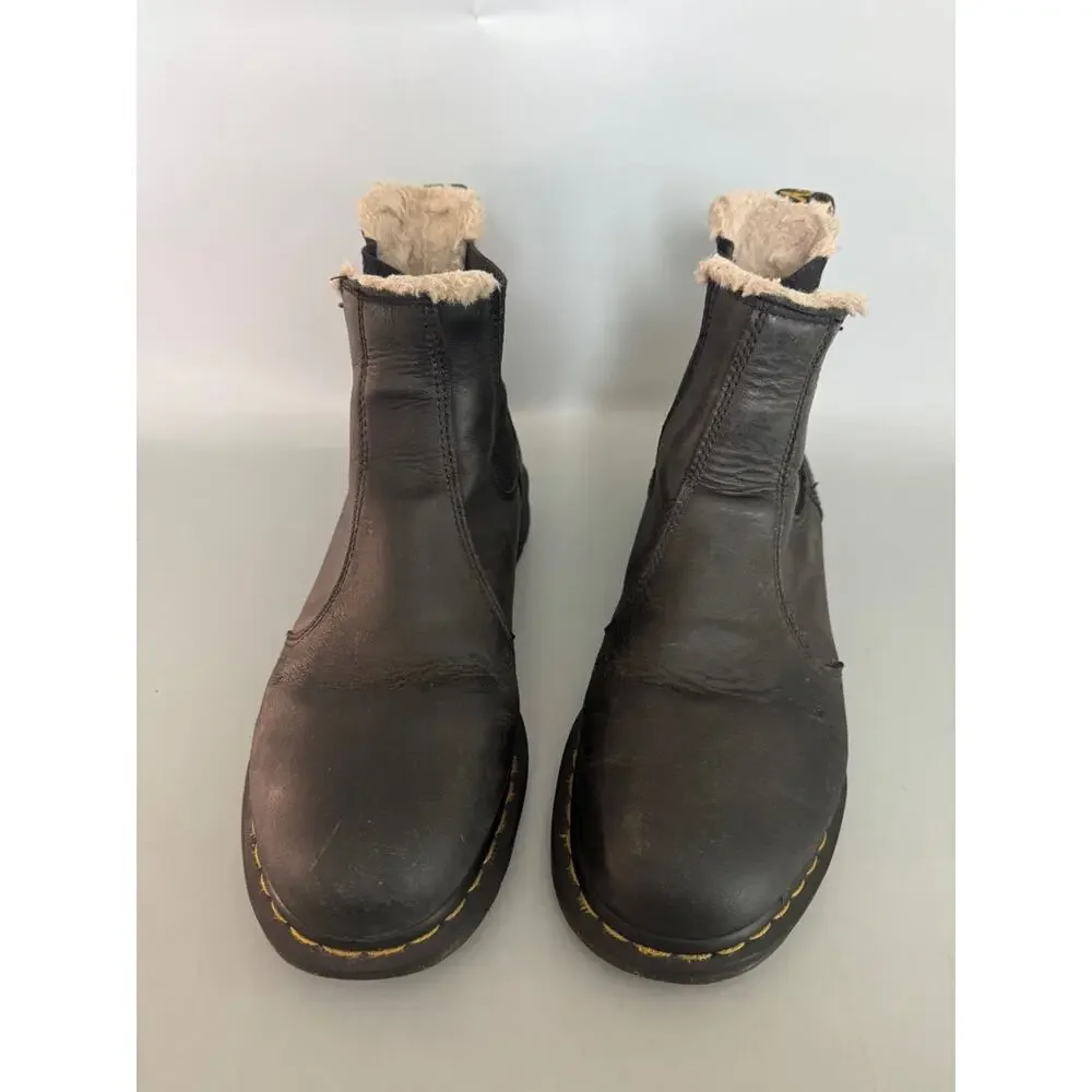 Dr. Martens Leonore Black Leather Lined Chelsea Boots Womens 10 Mens 9 (UK 8) B